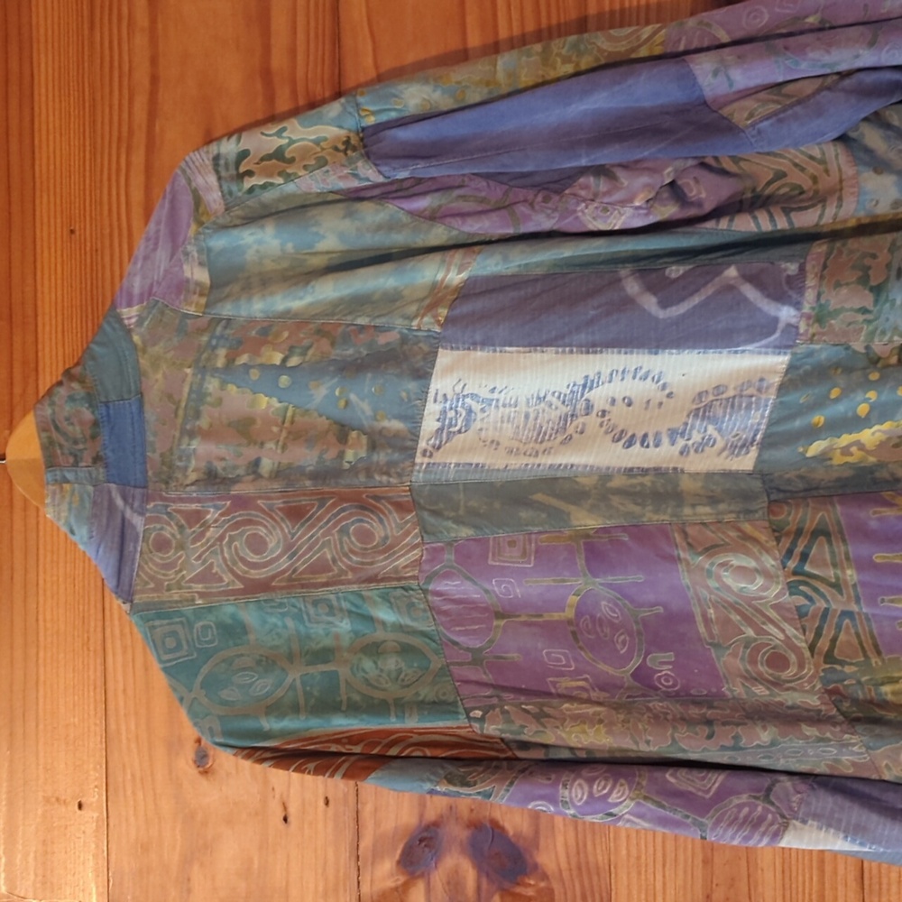 Vintage Indonesian Patchwork Batik Print Open Jac… - image 6